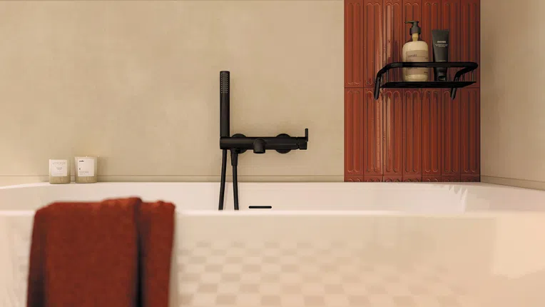 Koszyk prysznicowy mocowany Deante Silia nero ADI_N551