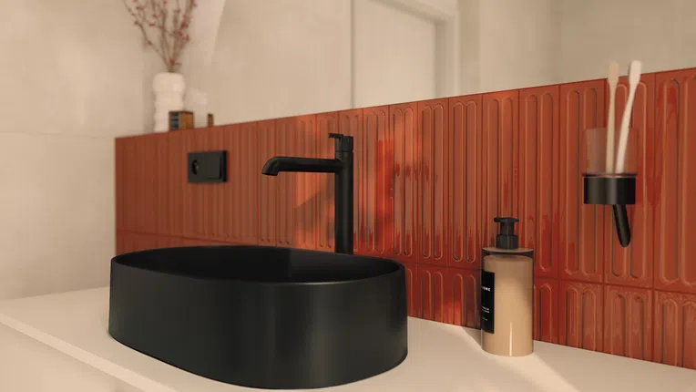 Bateria umywalkowa nablatowa Deante Silia nero BQS_N20K