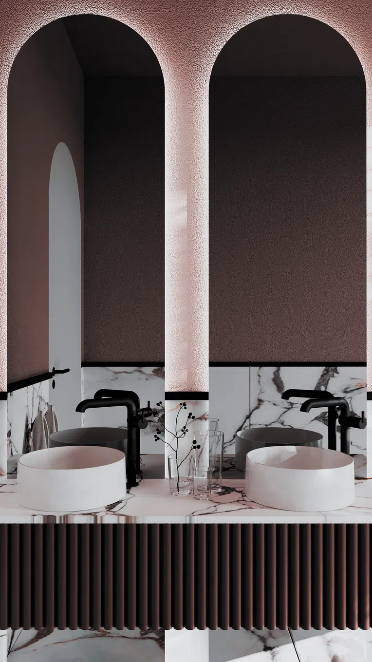 Umywalka nablatowa Deante Silia 36 cm okrągła alabaster CQS_AU4S