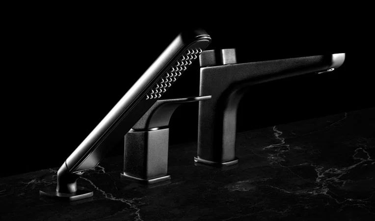 Bateria wannowa Deante Hiacynt 3-otworowa czarny mat BQH_N13M