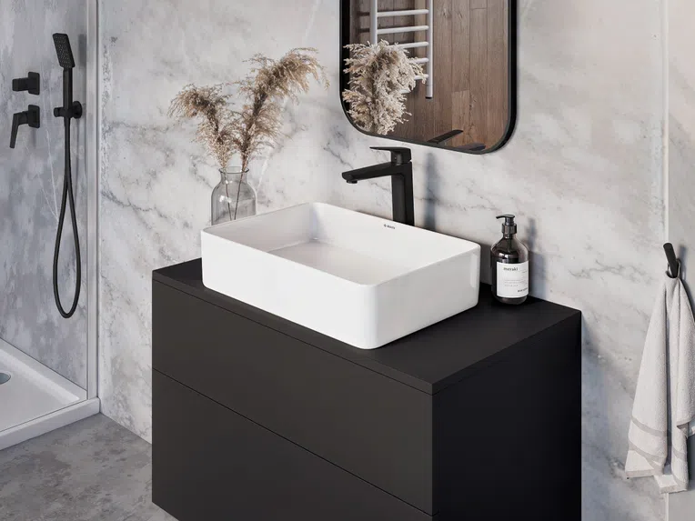 Lustro łazienkowe prostokątne 50x75 cm Deante Mokko w ramie nero ADM_N801