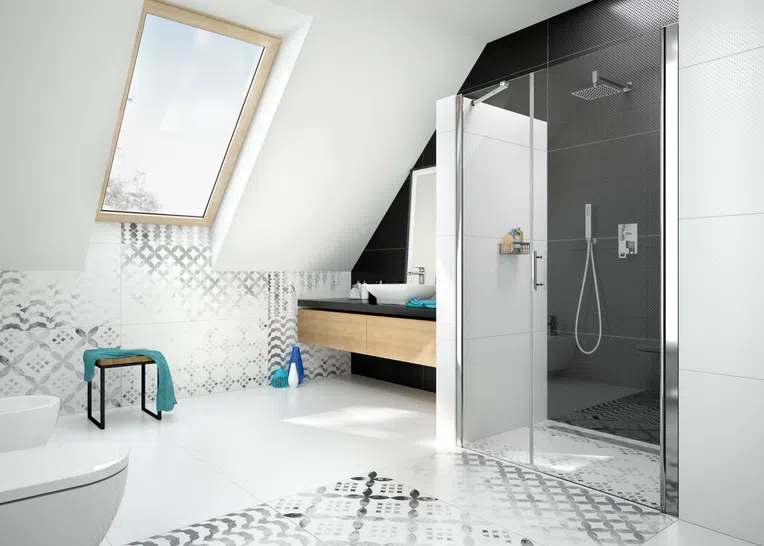 DRZWI PRYSZNICOWE DEANTE MOON 90X200  CHROM TRANSPARENTNE KTM_011P