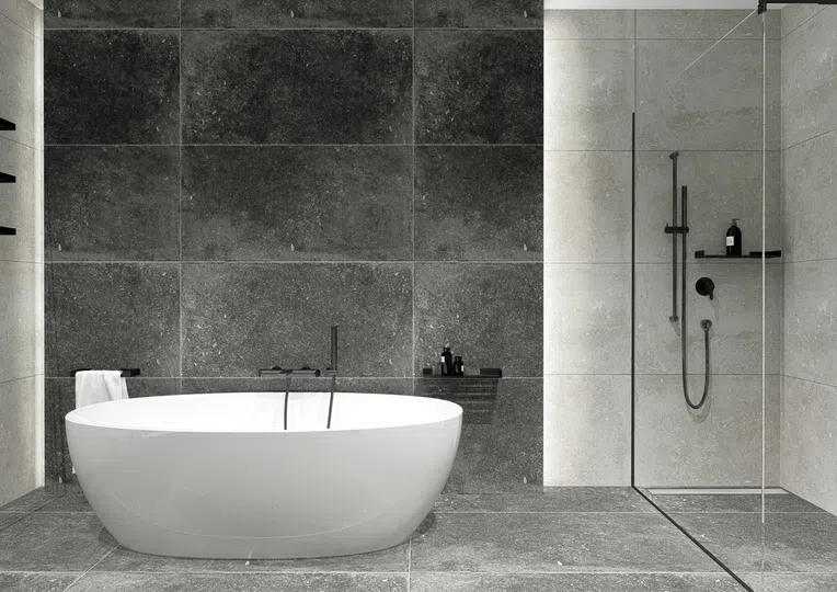 Bateria wannowa ścienna Deante Arnika nero BQA_N10M