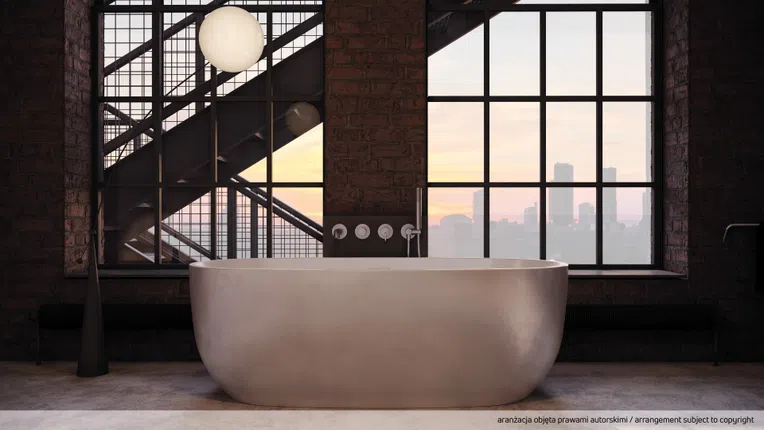 Wanna wolnostojąca Deante Alpinia 170x80 cm owalna biały połysk syfon chrom KDU_017W