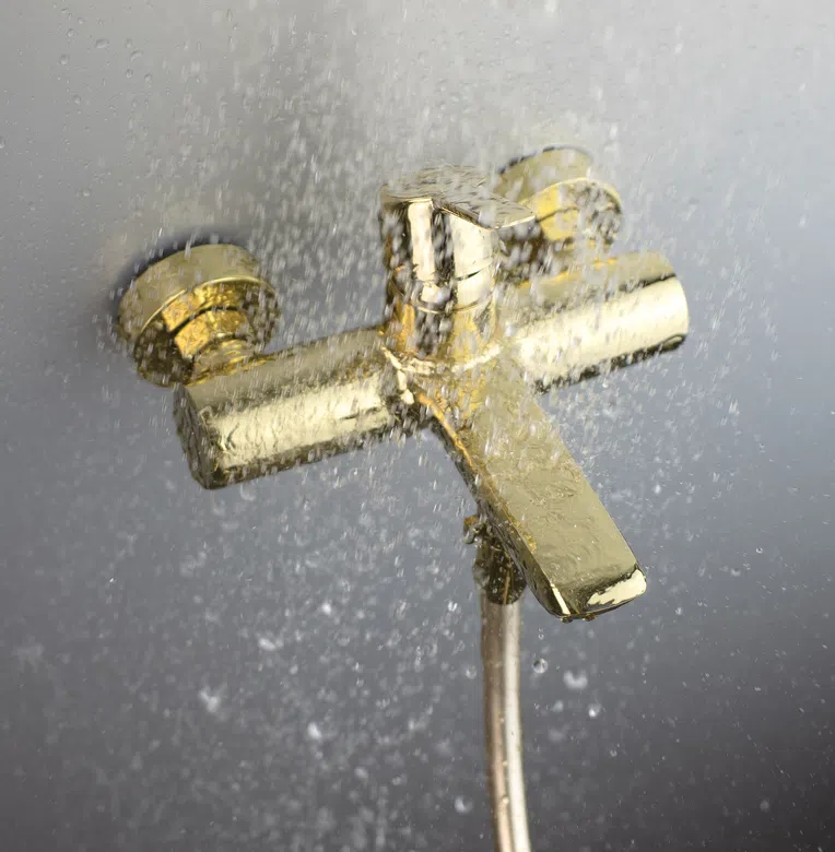 Bateria wannowa ścienna Deante Arnika złoty połysk BQA_Z10N