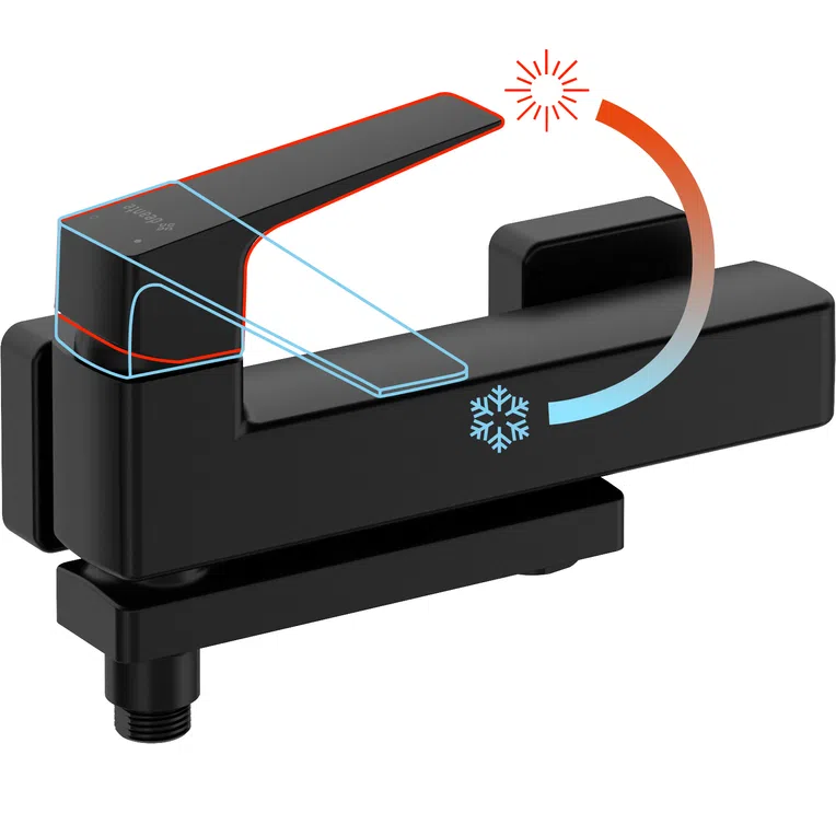 Bateria wannowa ścienna Deante Blur nero BQL_N12M