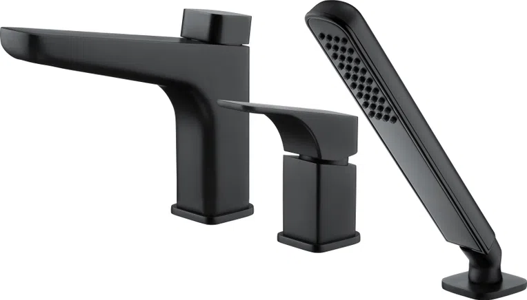 Bateria wannowa Deante Hiacynt 3-otworowa czarny mat BQH_N13M