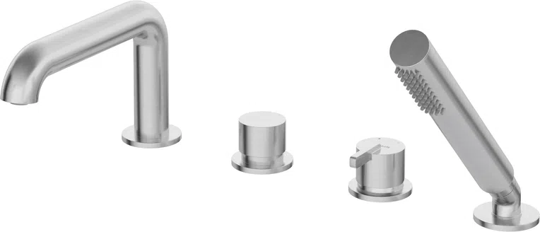 Bateria wannowa Deante Silia 4-otworowa stal szczotkowana BQS_F14M