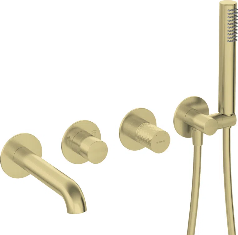 Bateria wannowa podtynkowa Deante Silia Hexa 4-otworowa złoty szczotkowany BHS_R18P