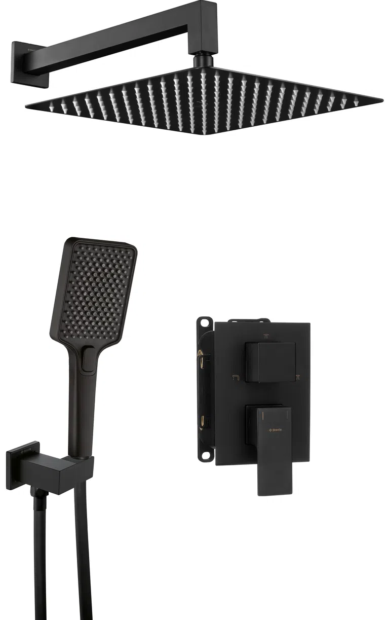 Zestaw prysznicowy podtynkowy Deante Anemon czarny mat BXYZNBZM