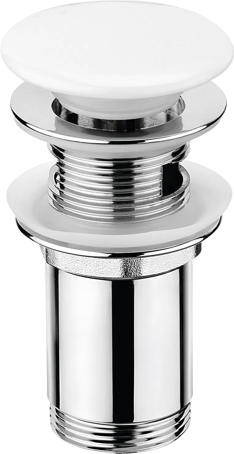 Korek Klik-Klak ceramiczny do umywalki lub bidetu z tuleją Deante biały NHC_C10U