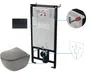 Zestaw Podtynkowy Deante Miska WC z deską Peonia stelaż z przyciskiem antracyt CDENDZPW
