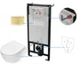 Zestaw Podtynkowy Deante Miska WC z deską Peonia Stelaż z przyciskiem złoty szczotkowany CDER6ZPW