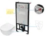 Zestaw Podtynkowy Deante Miska WC z deską Peonia stelaż z przyciskiem złoty CDEZ6ZPW