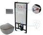 Zestaw Podtynkowy Deante Miska WC z deską Peonia antracyt Stelaż z przyciskiem titanium CDETDZPW
