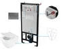 Zestaw Podtynkowy Deante Blur 6 w 1 Miska WC z deską Stelaż z przyciskiem titanium CDZT6ZPW