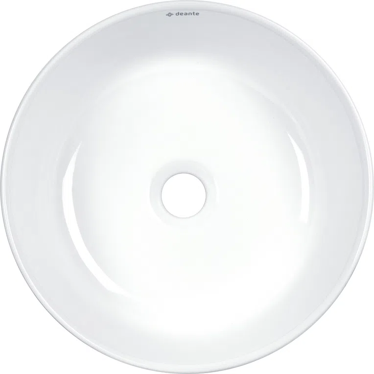 Umywalka nablatowa Deante Silia Hexa 38 cm asymetryczna biały połysk CDX_6U3S