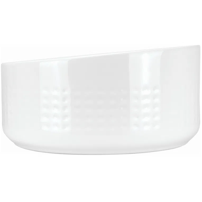 Umywalka nablatowa Deante Silia Hexa 38 cm asymetryczna biały połysk CDX_6U3S