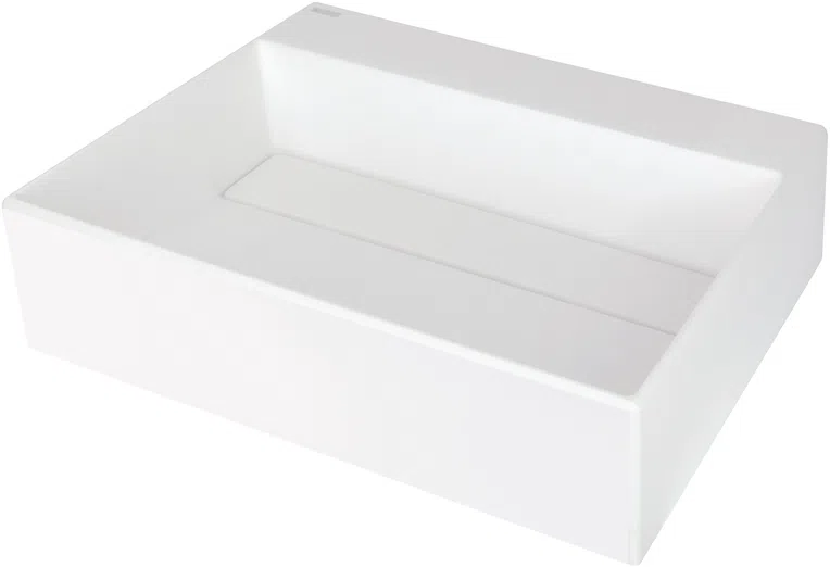 Umywalka nablatowa Deante Correo 50x40 cm prostokątna alabaster CQR_AU5M