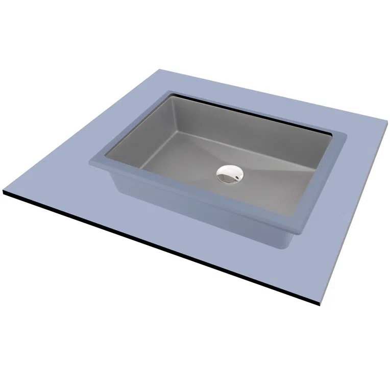 Umywalka podblatowa Deante Correo 50x35 cm prostokątna szary metalik CQR_SU5U