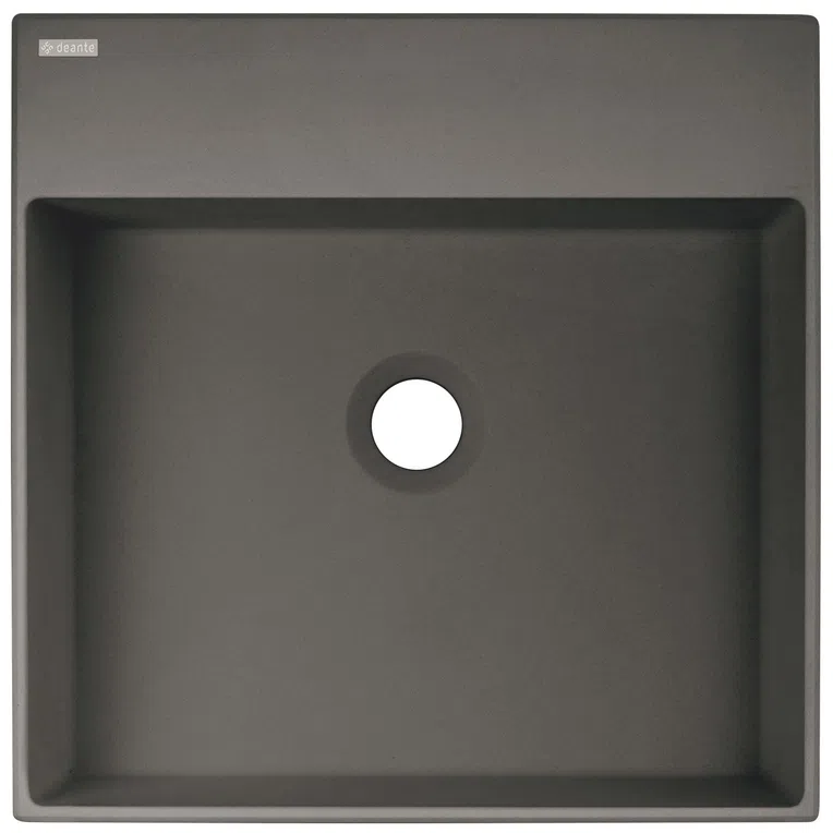 Umywalka nablatowa Deante Correo 40 cm kwadratowa antracyt metalik CQR_TU4S