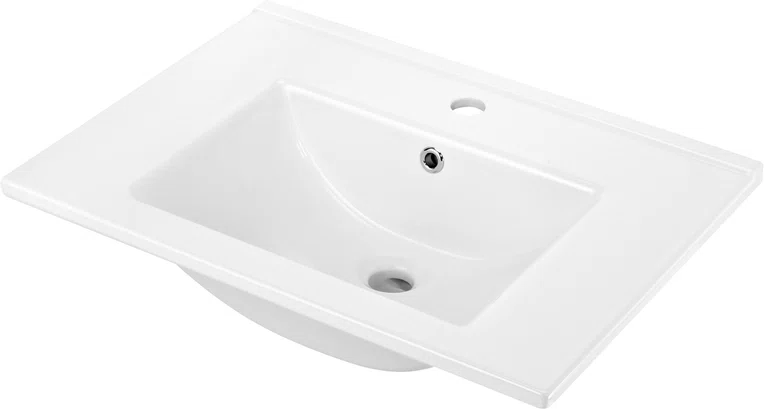 Umywalka wpuszczana Deante Floks 60x45 cm prostokątna biały połysk CDI_6U6M