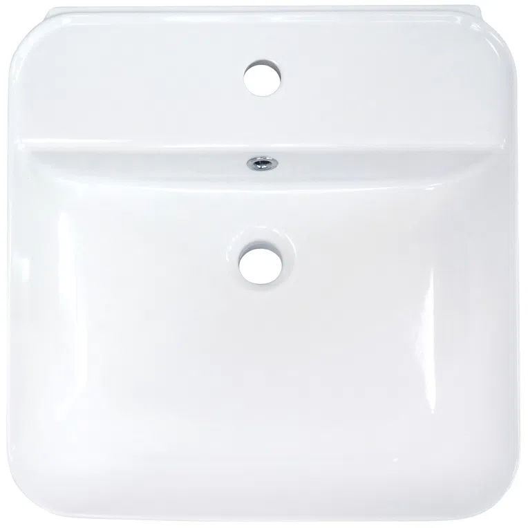 Umywalka nablatowa Deante Hiacynt New 50 cm kwadratowa biały połysk CDY_6U5W