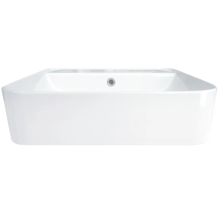 Umywalka nablatowa Deante Hiacynt New 50 cm kwadratowa biały połysk CDY_6U5W