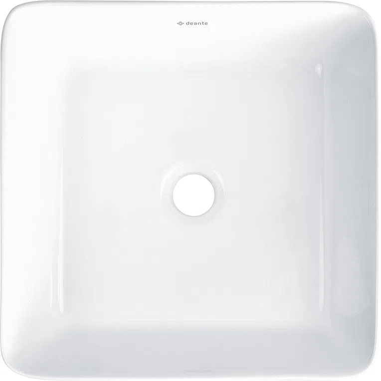 Umywalka nablatowa Deante Jasmin 35 cm kwadratowa biały połysk CDJ_6U3S