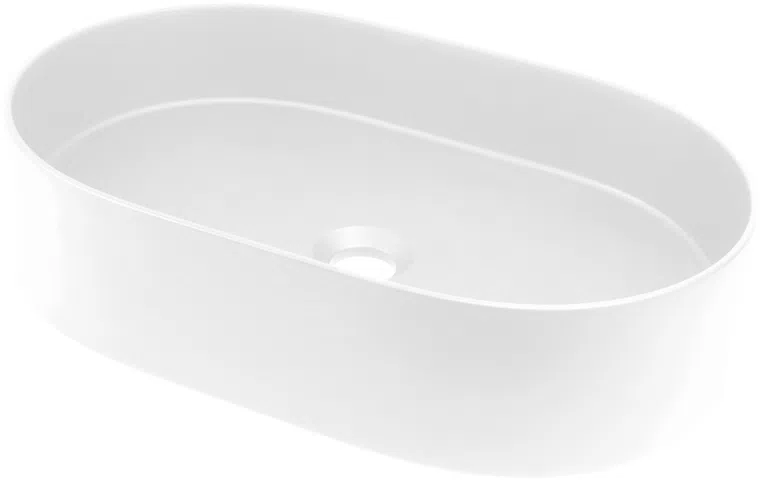Umywalka nablatowa Deante Silia 55x35 cm owalna alabaster CQS_AU6S