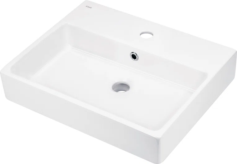 Umywalka nablatowa Deante Temisto 50x40 cm prostokątna biały połysk CDT_6U4S