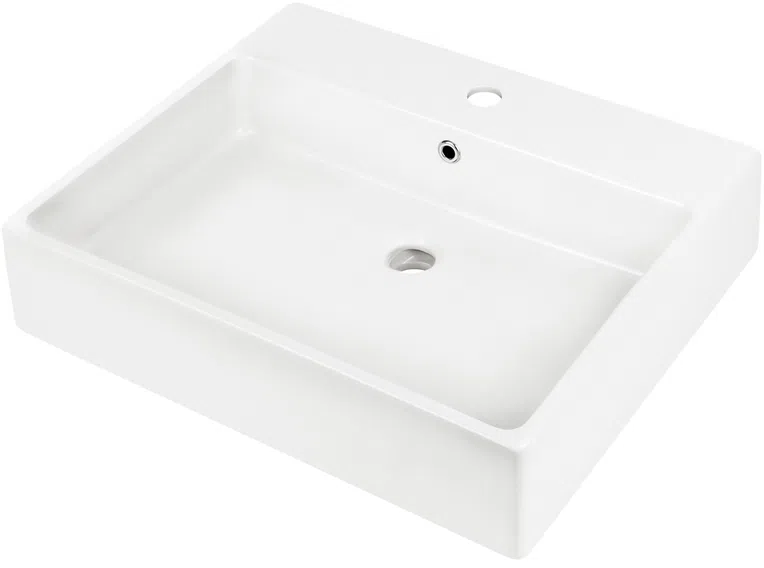 Umywalka nablatowa Deante Temisto 60x50 cm prostokątna biały połysk CDT_6U6S