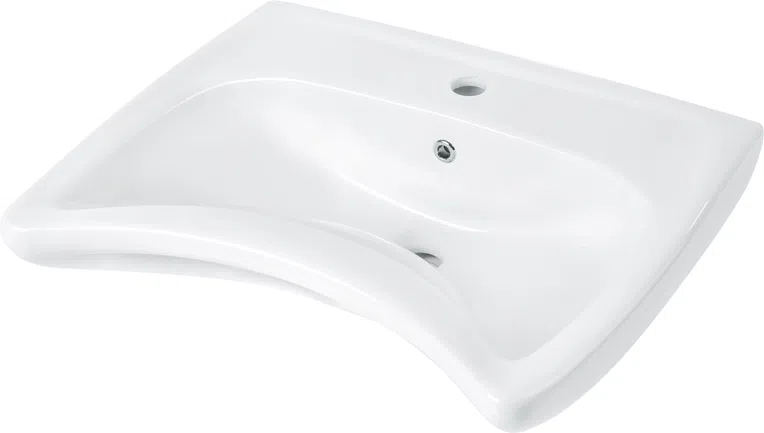 Umywalka dla niepełnosprawnych Deante Vital 61x50 cm asymetryczna biały połysk CDV_6U6W