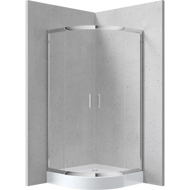 Kabina prysznicowa Deante Funkia 90x170 półokrągła uniwersalna chrom transparentne KYP_051K