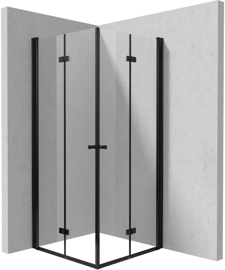 Kabina prysznicowa Deante Kerria Plus 90x90 kwadratowa nero transparentne uniwersalna KKNNX09X09