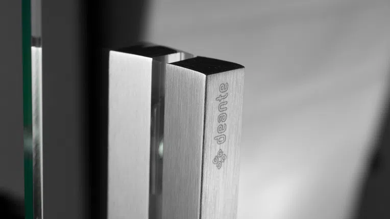 Kabina prysznicowa Walk-In Deante Prizma 100x195 przesuwna stal szczotkowana KTJ_F30R