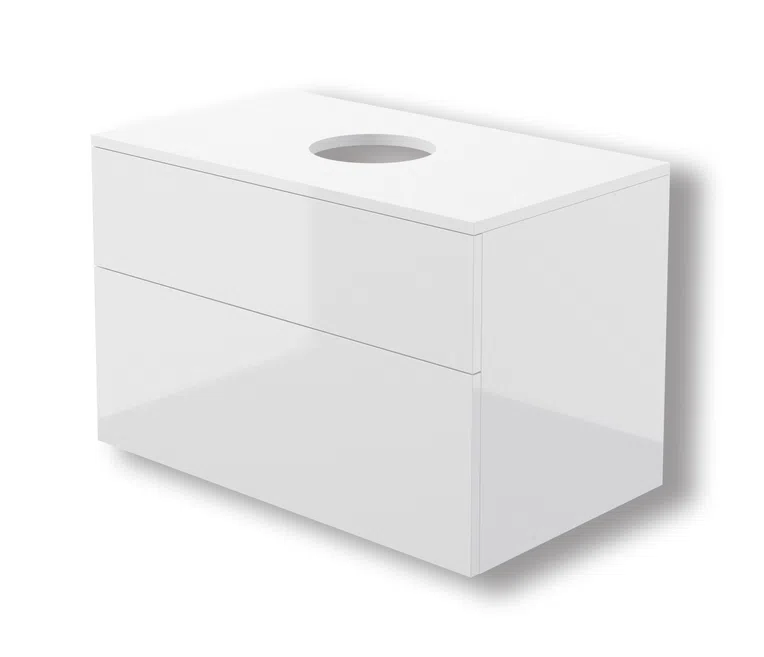 Szafka łazienkowa pod umywalkę z blatem Deante Prizma 80 cm biały połysk SDI_6B81