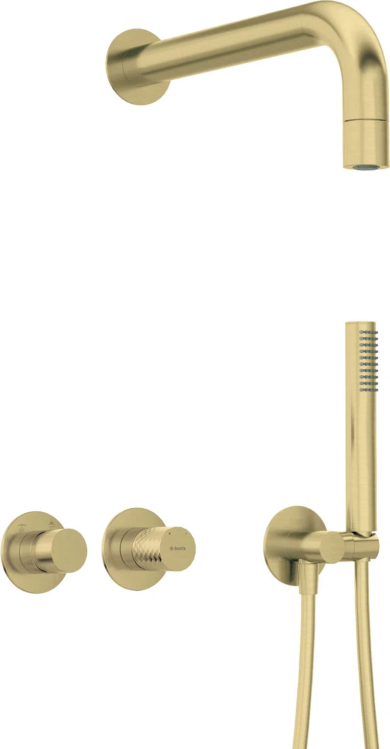 Zestaw prysznicowy podtynkowy Deante Silia Hexa złoty szczotkowany NHS_R0XK