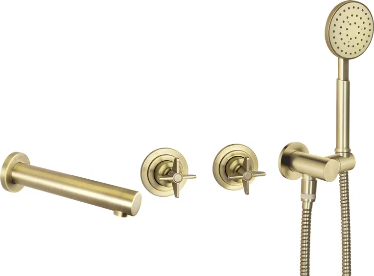 Bateria wannowa podtynkowa Deante Temisto 4-otworowa mosiądz szczotkowany BQT_M18P