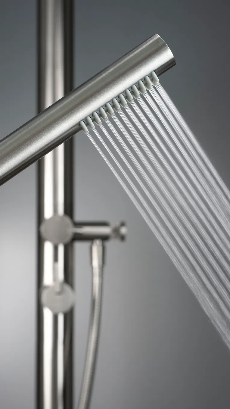 Kolumna prysznicowa wolnostojąca do ogrodu lub łazienki Deante Silia stal szczotkowana NQS_F4GM