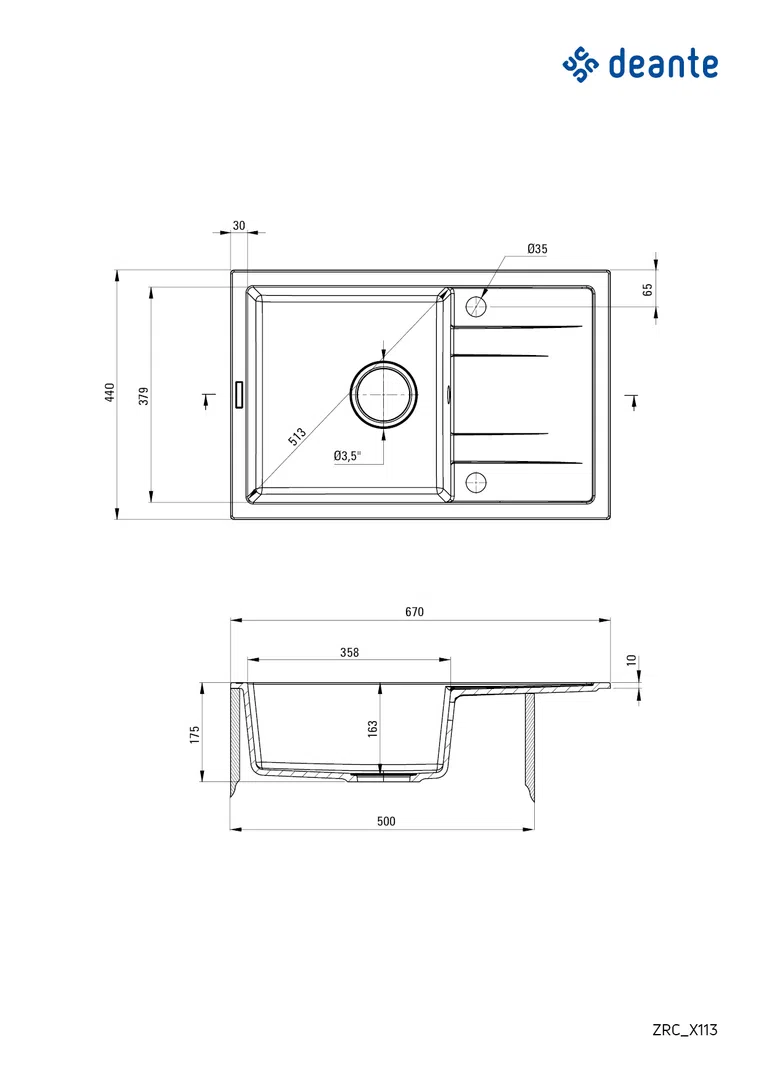 Zlewozmywak corio Deante zrc_2113