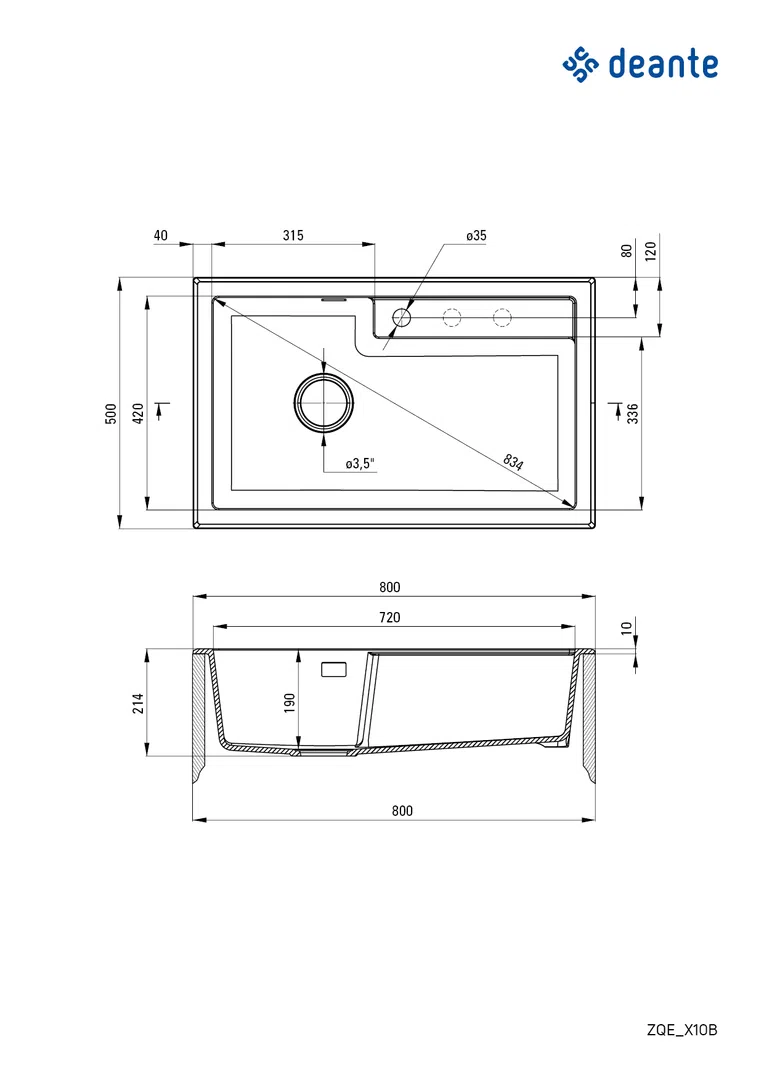 Zlewozmywak eridan Deante zqe_a10b