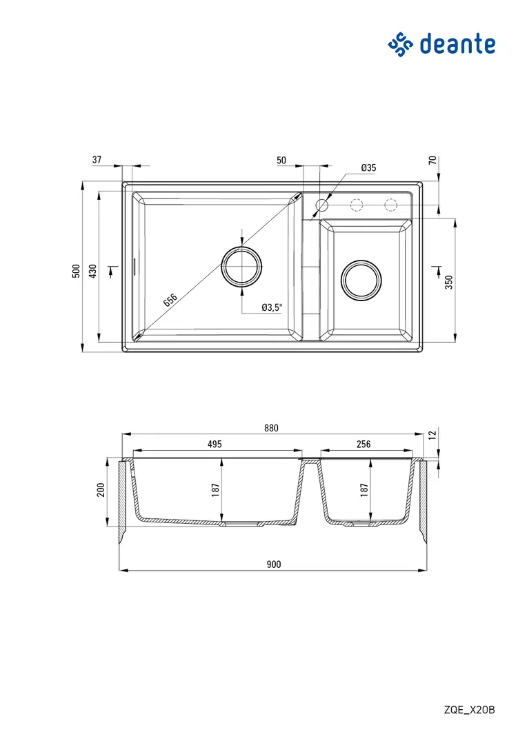 Zlewozmywak eridan Deante zqe_g20b