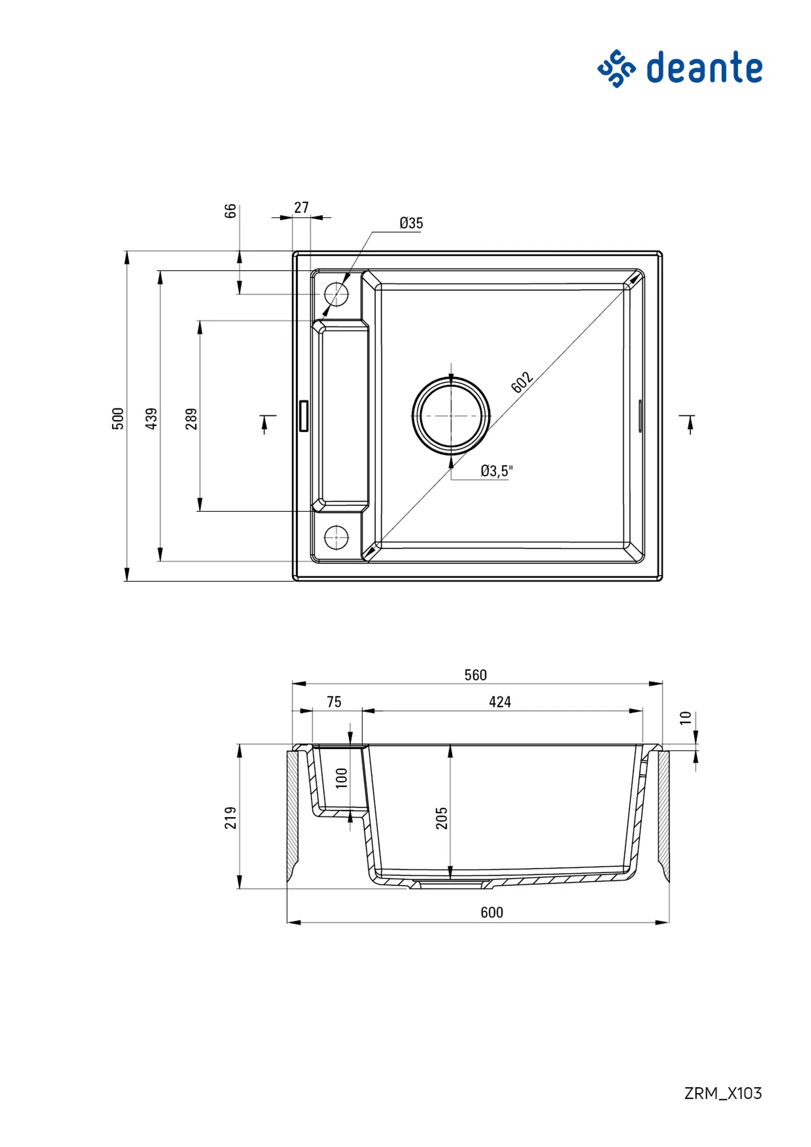 ZLEW MAGNETIC DEANTE ZRM_G103