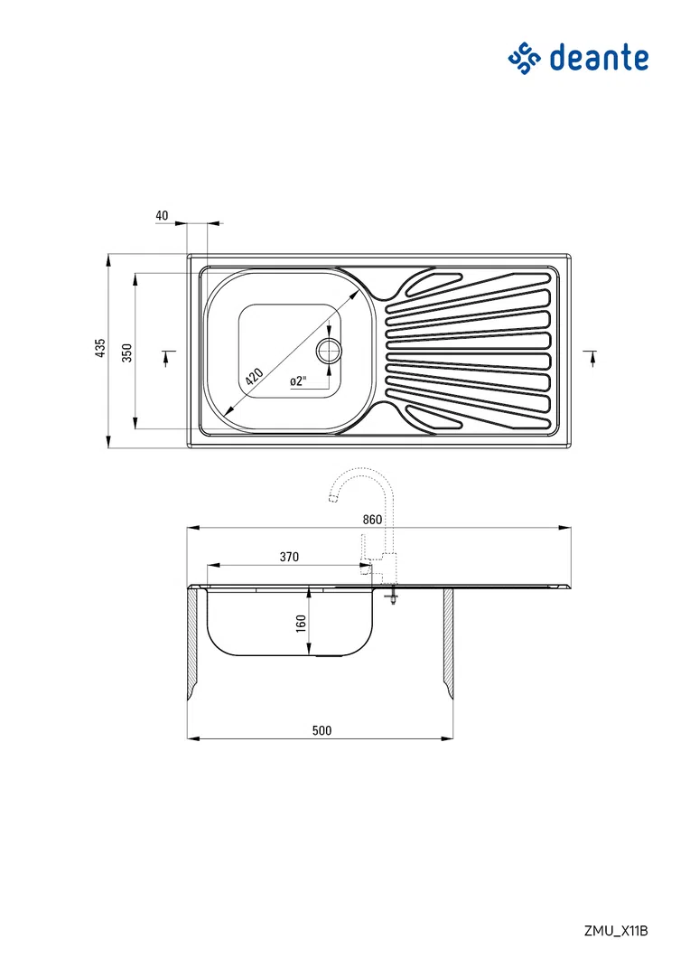 ZLEW TECHNO DEANTE ZMU_011B