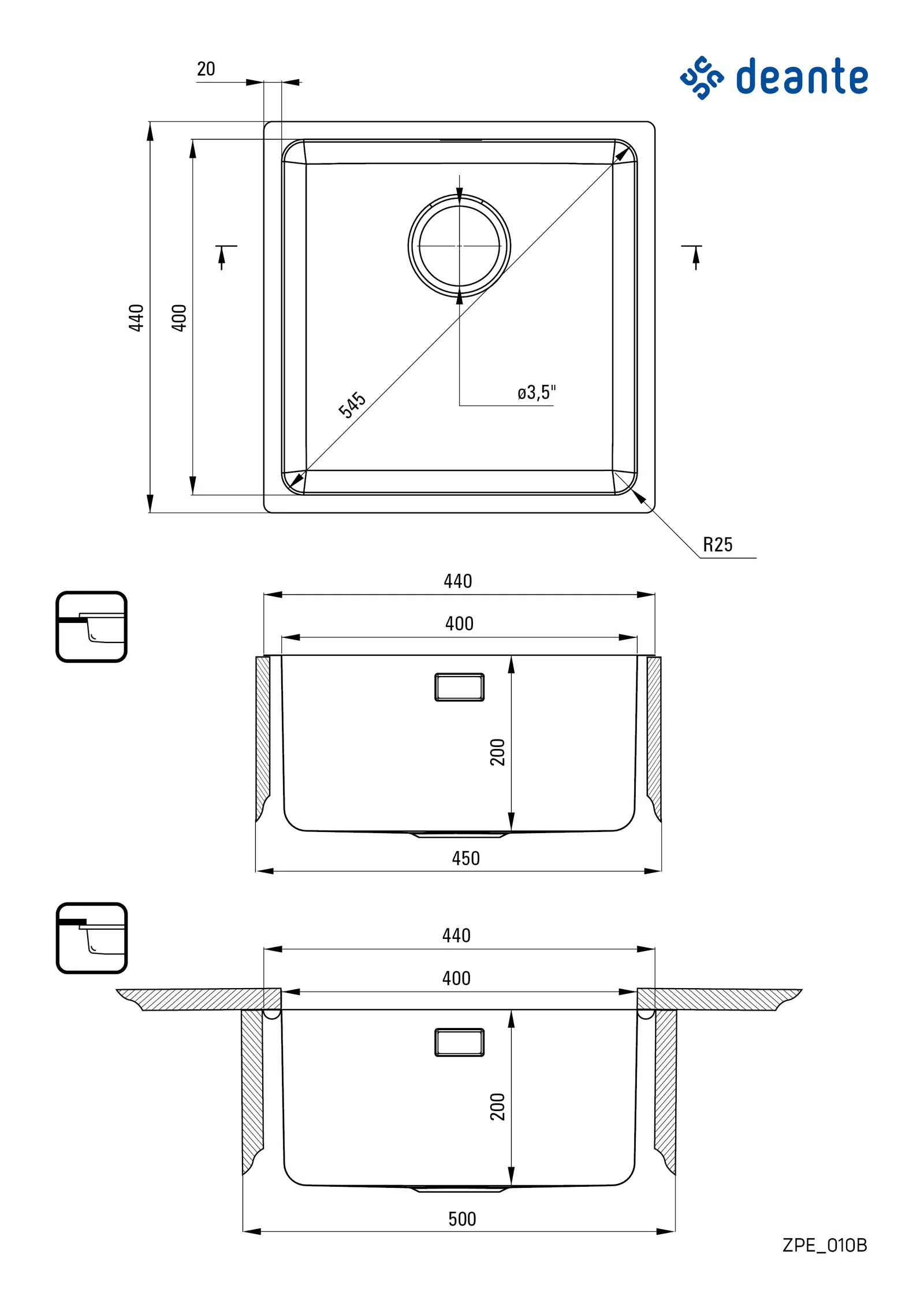 ZLEW EGERIA DEANTE ZPE_010B