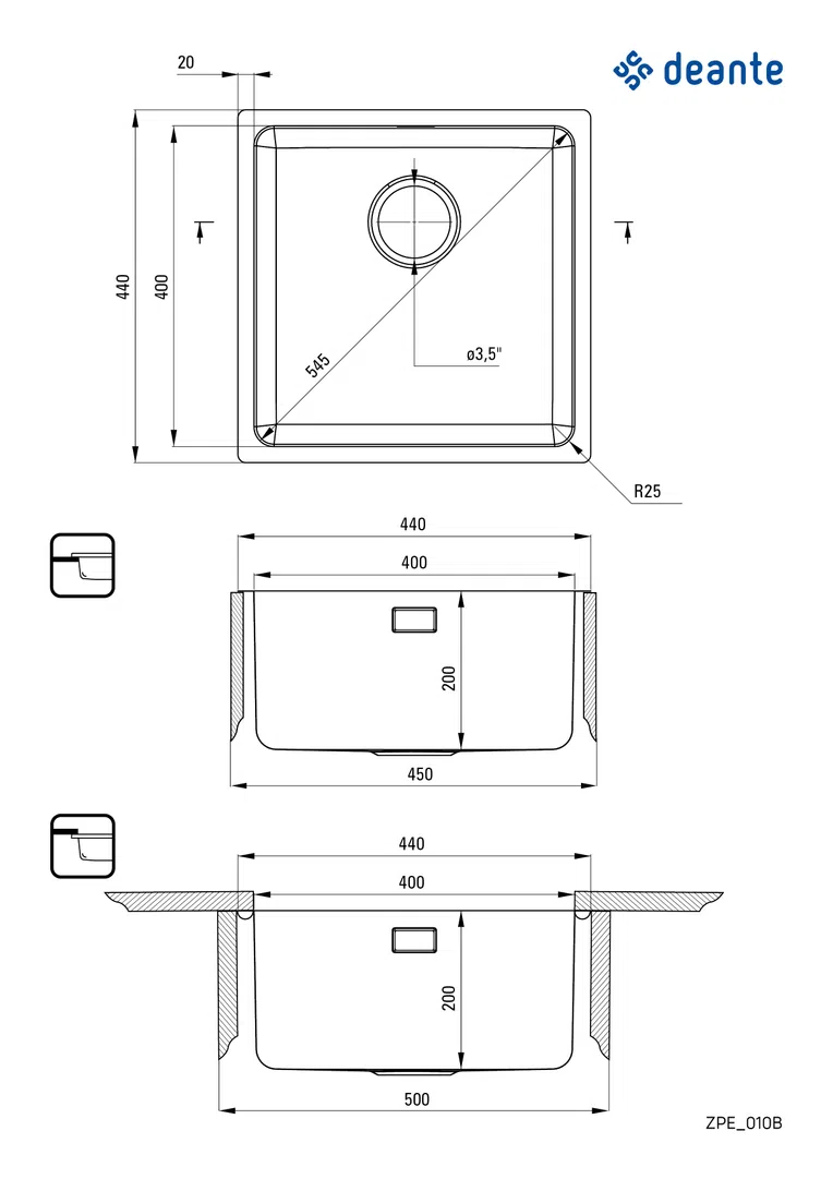 ZLEW EGERIA DEANTE ZPE_010B