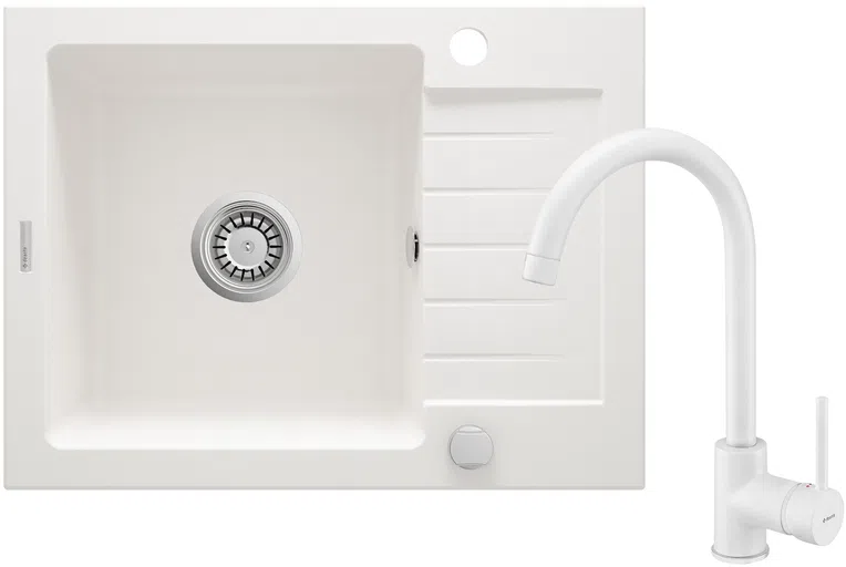 Zlewozmywak z baterią zorba Deante zqzaa11a