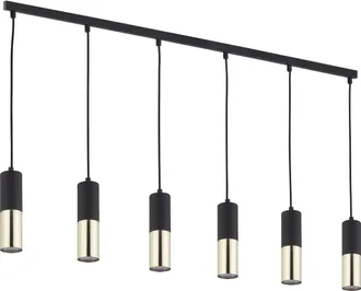 LAMPA WISZĄCA ELIT BLACK 4368 6P 6XGU10 CZARNA/ZŁOTA