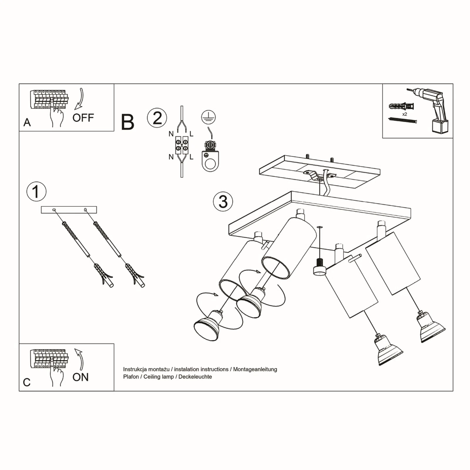 PLAF RING 4 4XGU10 CZA